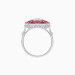 Load image into Gallery viewer, Art Deco Style Geometric Engagement Ring with Illusion Diamond