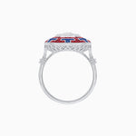 Load image into Gallery viewer, Art Deco Style Geometric Engagement Ring with Illusion Diamond