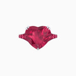 Load image into Gallery viewer, Heart Shape Ring with Diamond Accents