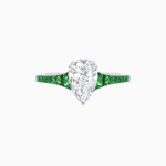 Load image into Gallery viewer, Elegant Pear-Shaped Ring with Customizable French-Cut Gemstone Accents