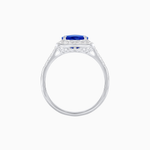 Load image into Gallery viewer, Heart Shape Ring with Baguette Diamond Halo and Diamond Accents