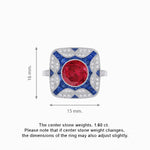 Load image into Gallery viewer, Art Deco Style Geometric Engagement Ring With Gemstone