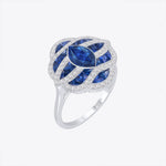 Load image into Gallery viewer, Art Deco Inspired Marquise Cut Sea Wave Design Gemstone Ring