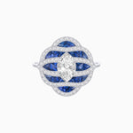 Load image into Gallery viewer, Art Deco Inspired Marquise Cut Sea Wave Design Gemstone Ring