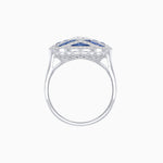 Load image into Gallery viewer, Art Deco Inspired Marquise Cut Sea Wave Design Gemstone Ring