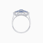 Load image into Gallery viewer, Art Deco Inspired Marquise Cut Sea Wave Design Gemstone Ring