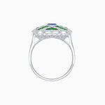 Load image into Gallery viewer, Art Deco Inspired Marquise Cut Sea Wave Design Gemstone Ring
