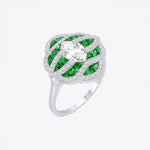 Load image into Gallery viewer, Art Deco Inspired Marquise Cut Sea Wave Design Gemstone Ring