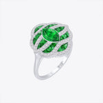 Load image into Gallery viewer, Art Deco Inspired Marquise Cut Sea Wave Design Gemstone Ring