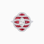 Load image into Gallery viewer, Art Deco Inspired Marquise Cut Sea Wave Design Gemstone Ring