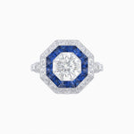 Load image into Gallery viewer, Art Deco Inspired Octagonal French-Cut Gemstone Ring