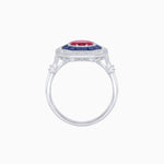 Load image into Gallery viewer, Art Deco Inspired Octagonal French-Cut Gemstone Ring