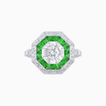 Load image into Gallery viewer, Art Deco Inspired Octagonal French-Cut Gemstone Ring