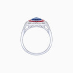 Load image into Gallery viewer, Art Deco Inspired Pear Cut Gemstone Double Halo Ring