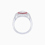 Load image into Gallery viewer, Art Deco Inspired Pear Cut Gemstone Double Halo Ring