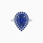 Load image into Gallery viewer, Vintage Style Pear Shape Mosaic Ring with French-Cut and Cabochon Borders