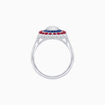 Load image into Gallery viewer, Vintage Style Pear Shape Mosaic Ring with French-Cut and Cabochon Borders