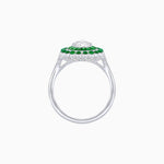 Load image into Gallery viewer, Vintage Style Pear Shape Mosaic Ring with French-Cut and Cabochon Borders