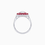 Load image into Gallery viewer, Vintage Style Pear Shape Mosaic Ring with French-Cut and Cabochon Borders
