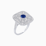 Load image into Gallery viewer, Vintage-Inspired Cushion-Shaped Diamond Ring Mounting Artisan Milgrain | Timeless Geometry | Customizable Center Stone