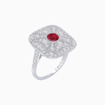 Load image into Gallery viewer, Vintage-Inspired Cushion-Shaped Diamond Ring Mounting Artisan Milgrain | Timeless Geometry | Customizable Center Stone