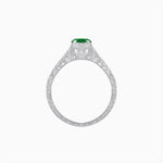 Load image into Gallery viewer, Vintage-Inspired Round Cut Ring with Tapered Diamond Accents and Hand-Engraved Details