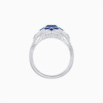 Load image into Gallery viewer, Vintage Floral Halo Ring Mounting with Cushion Cut Center Stone and Diamond Accents