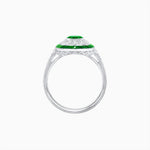 Load image into Gallery viewer, Art Deco Style Oval Ring with French-Cut Gemstone Halo and Diamond Accents