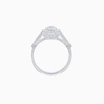 Load image into Gallery viewer, Emerald Cut Halo Mounting Ring with Baguette & Round Diamonds