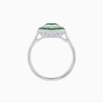 Load image into Gallery viewer, Art Deco-Inspired Marquise Halo Ring with Scalloped Diamond Motif Custom Center Stone | Sculptural Elegance | Vintage-Inspired Craftsmanship