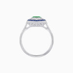 Load image into Gallery viewer, Art Deco-Inspired Marquise Halo Ring with Scalloped Diamond Motif Custom Center Stone | Sculptural Elegance | Vintage-Inspired Craftsmanship