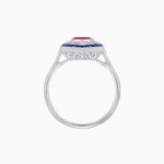 Load image into Gallery viewer, Art Deco-Inspired Marquise Halo Ring with Scalloped Diamond Motif Custom Center Stone | Sculptural Elegance | Vintage-Inspired Craftsmanship
