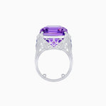 Load image into Gallery viewer, Art Deco Inspired Emerald Cut Ring with Heart-Shaped Prongs