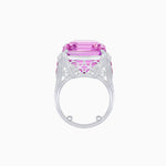 Load image into Gallery viewer, Art Deco Inspired Emerald Cut Ring with Heart-Shaped Prongs