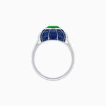 Load image into Gallery viewer, Art Deco Inspired Cushion-Cut Center and Calibré-Cut Gemstone Cocktail Ring