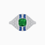 Load image into Gallery viewer, Vintage Inspired Sapphire & Diamond Ring