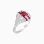 Load image into Gallery viewer, Vintage Inspired Sapphire & Diamond Ring