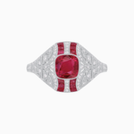 Load image into Gallery viewer, Vintage Inspired Sapphire & Diamond Ring
