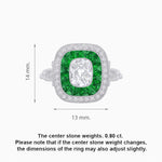 Load image into Gallery viewer, Art Deco Inspired Cushion Gemstone & Diamond Halo Ring