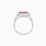 Load image into Gallery viewer, Art Deco Inspired Cushion Gemstone & Diamond Halo Ring