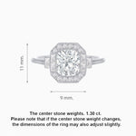 Load image into Gallery viewer, Art Deco-Inspired Cushion Halo Ring Mounting with Baguette and Round Diamonds Custom Center Stone | Bold Symmetry | Hand-Applied Milgrain