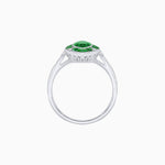 Load image into Gallery viewer, Art Deco Inspired Marquise Cut Calibré Gemstone Halo Ring