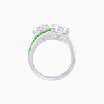 Load image into Gallery viewer, Bypass Toi et Moi Ring with Cushion Cut Gemstones and French-Cut Accents