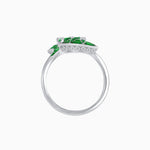 Load image into Gallery viewer, Art Deco Style Fan Motif Ring with Round Center Stone and Calibre-Cut Gemstone Accents