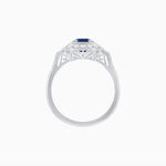 Load image into Gallery viewer, Art Deco Oval Cut Gemstone Ring with Diamond Halo and Baguette Accents