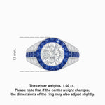 Load image into Gallery viewer, Art Deco Inspired Domed Diamond Ring with Geometric Gemstone Inlay Geometric Elegance | Sculpted Setting | Customizable Center Stone