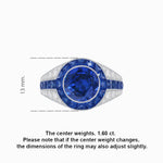 Load image into Gallery viewer, Art Deco Inspired Domed Diamond Ring with Geometric Gemstone Inlay Geometric Elegance | Sculpted Setting | Customizable Center Stone