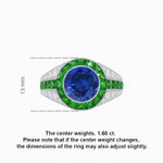 Load image into Gallery viewer, Art Deco Inspired Domed Diamond Ring with Geometric Gemstone Inlay Geometric Elegance | Sculpted Setting | Customizable Center Stone