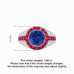 Load image into Gallery viewer, Art Deco Inspired Domed Diamond Ring with Geometric Gemstone Inlay Geometric Elegance | Sculpted Setting | Customizable Center Stone