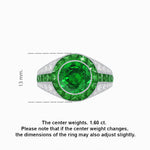 Load image into Gallery viewer, Art Deco Inspired Domed Diamond Ring with Geometric Gemstone Inlay Geometric Elegance | Sculpted Setting | Customizable Center Stone